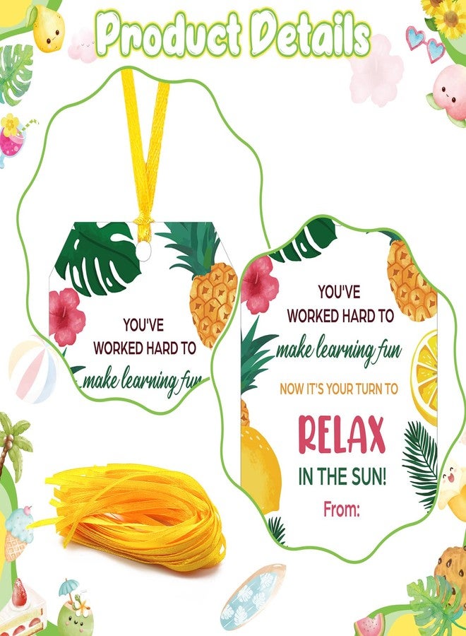 Gilprop 60 Pcs Summer Teacher Appreciation Gift Tags Thank You Gift Tag Set for Teacher End of School Year Your Turn to Relax in The Sun Tags Writable Thank You Card Graduation Supplies - Image 3